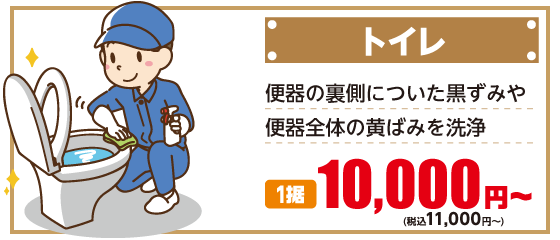 トイレ　便器の裏側についた黒ずみや便器全体の黄ばみを洗浄